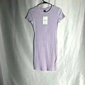 Light purple ribbed dress, Size XS